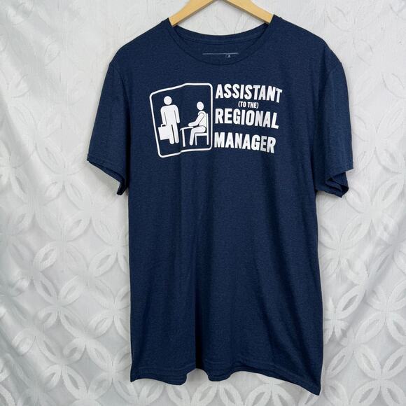 The Office Assistant Logo Blue Graphic Tee Size L - Picture 3 of 6